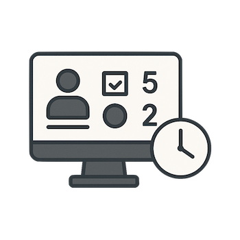 Front desk and calendar placeholder